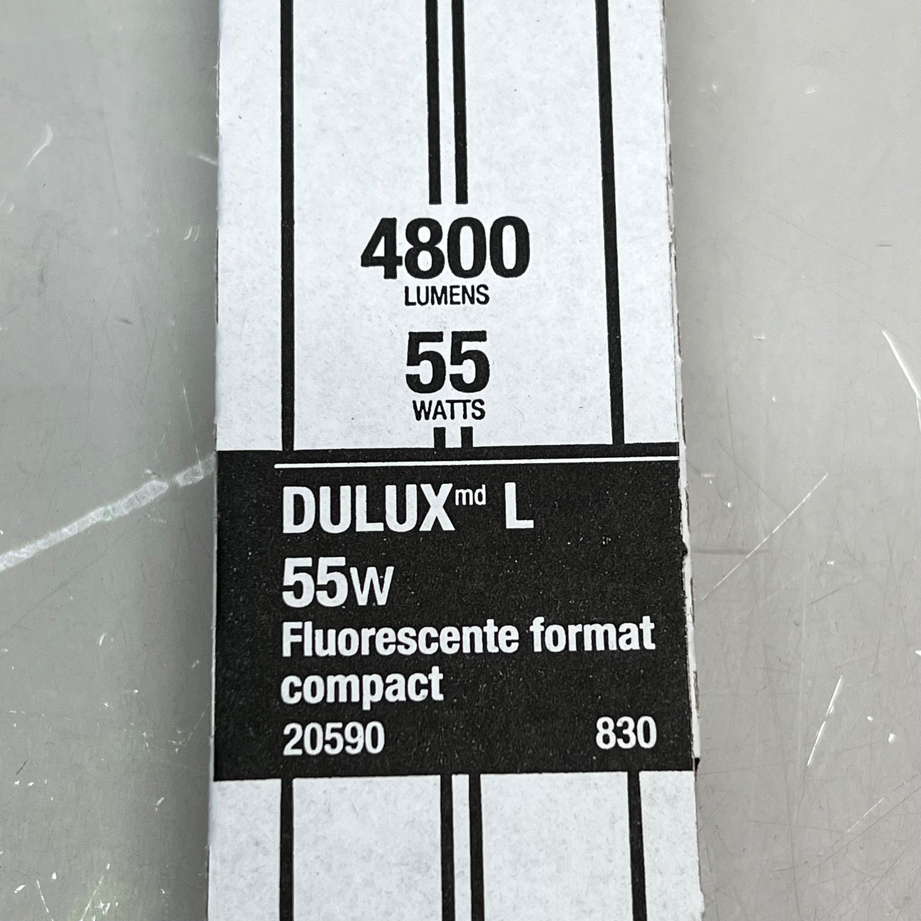 SYLVANIA (5 PACK) Compact Florescent Bulb 4 Pin 55w 3,000K  White FT55D/830/ECO