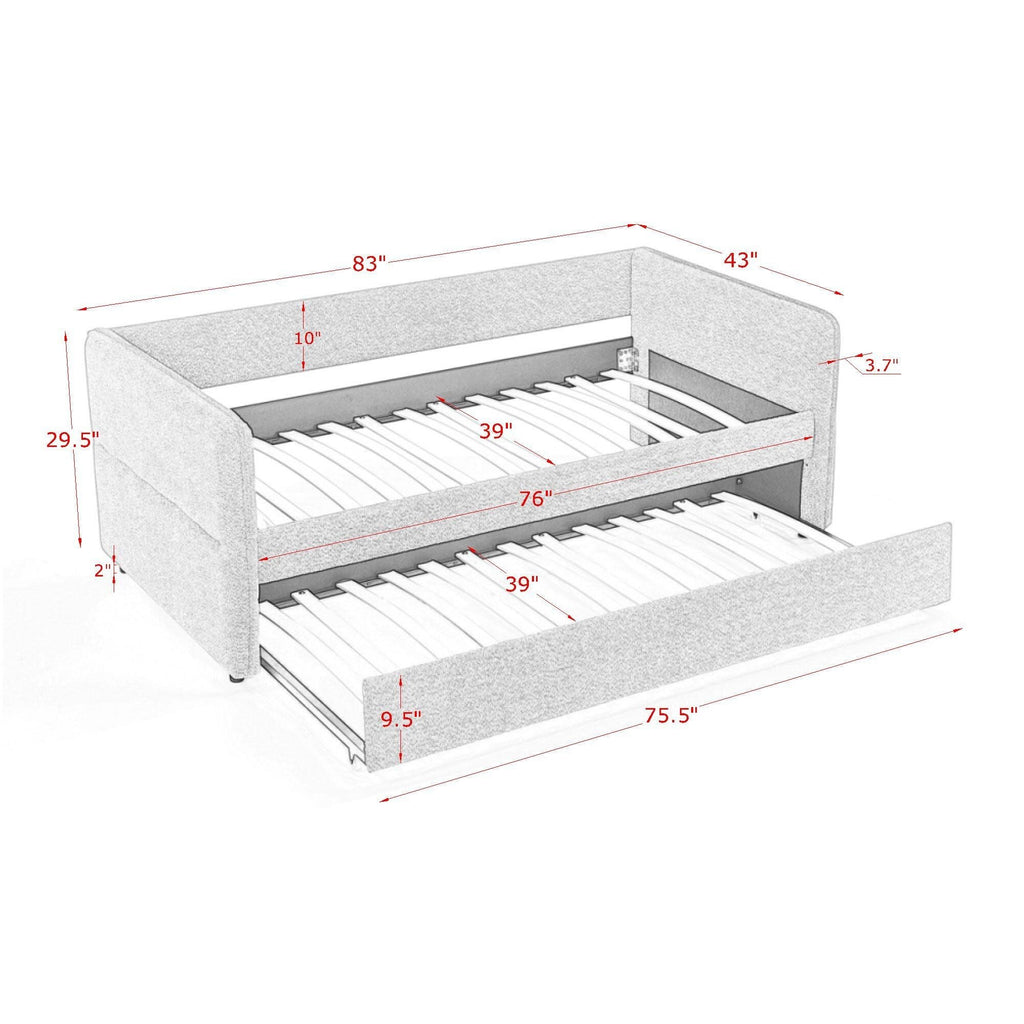 Upholstered Daybed With Pop Up Trundle