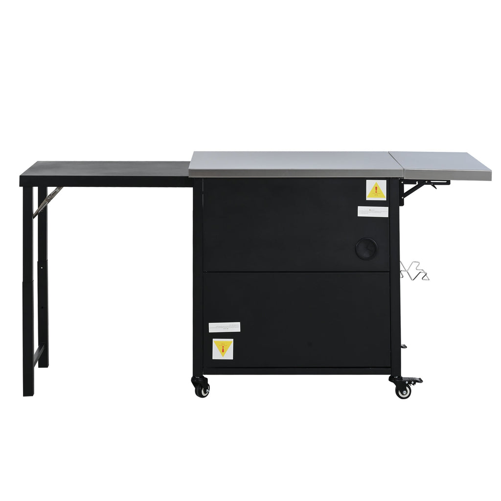 Foldable Outdoor Prep Station BBQ Cart Patio Dining Cart