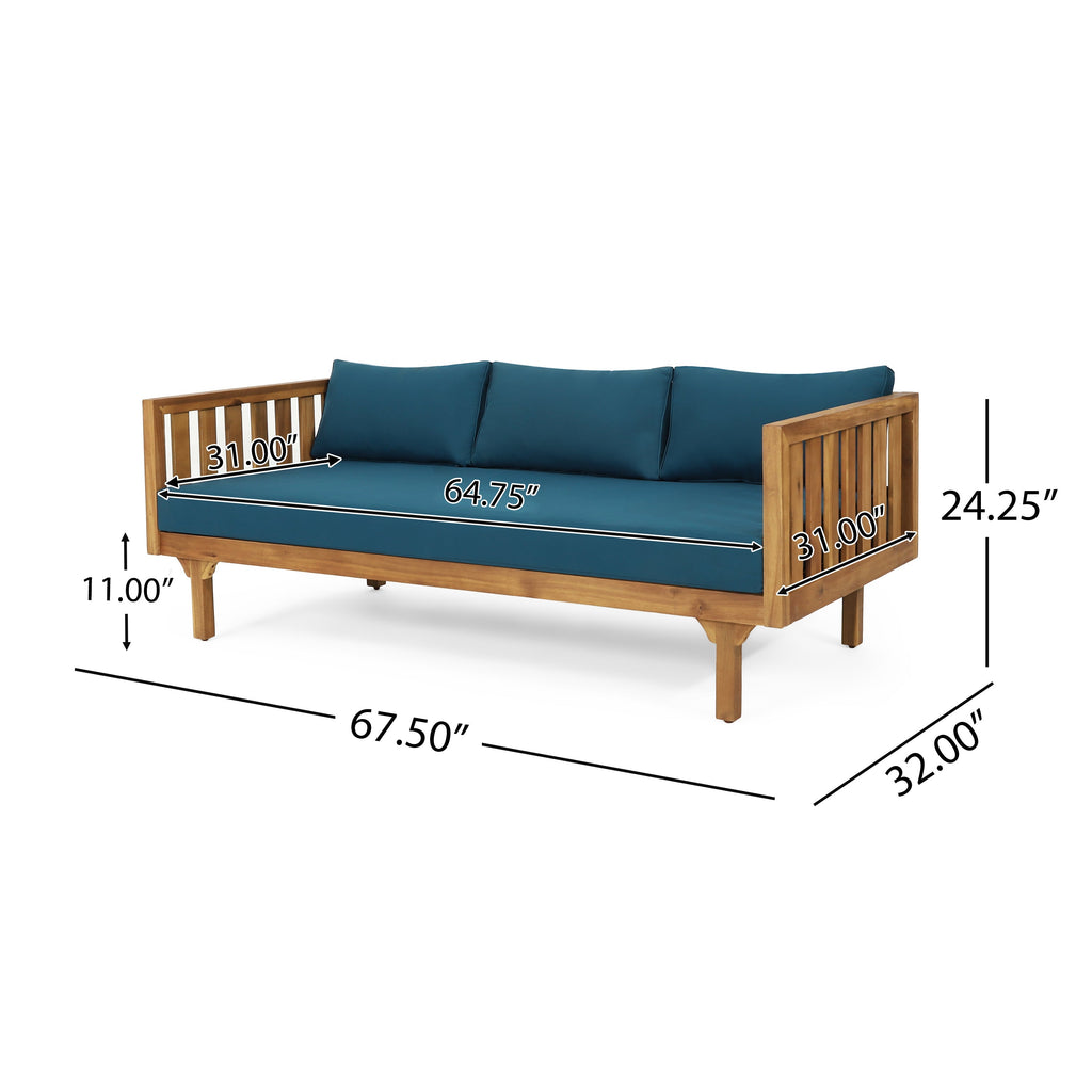 Claremont Patio Furniture Set: 3-Seater Daybed + Acacia Wood Table