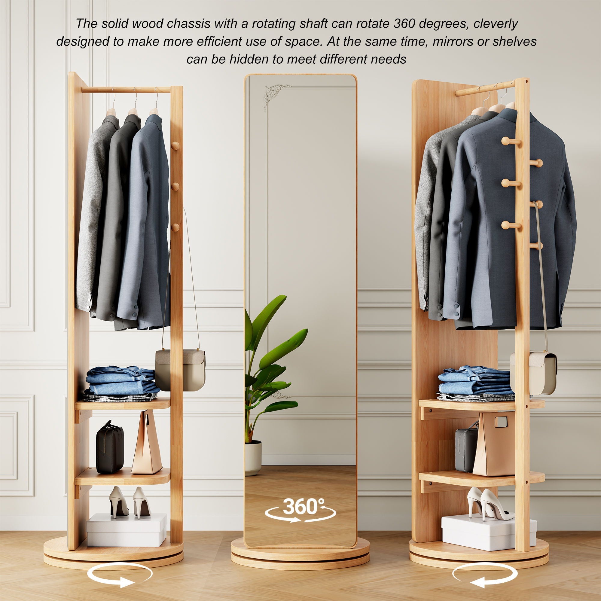 3 In 1 Multifunctional Full-Length Clothing Mirror