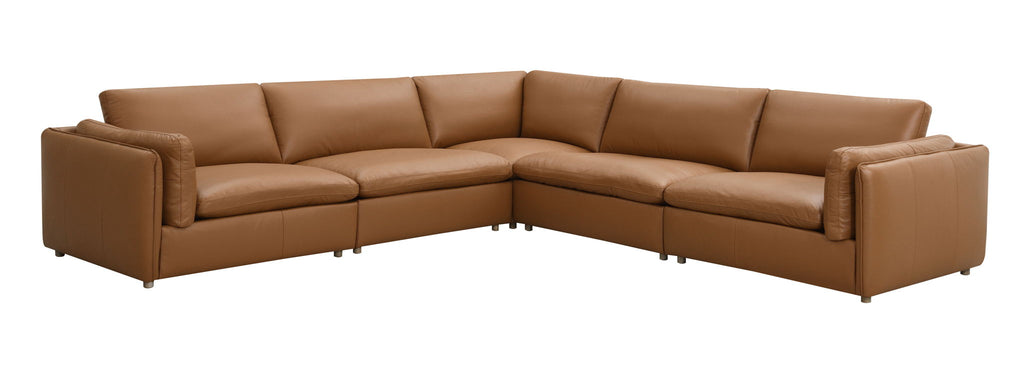 Brighton Top Grain Leather Modular Sectional - Light Brown