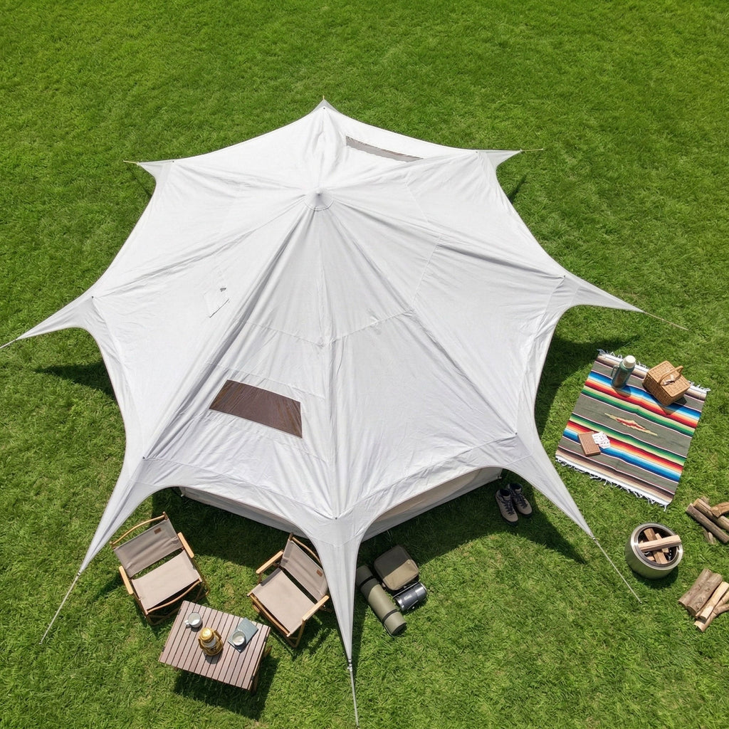 600D Oxford Bell Tent 14.8ft x 9.2ft with Stove Jack