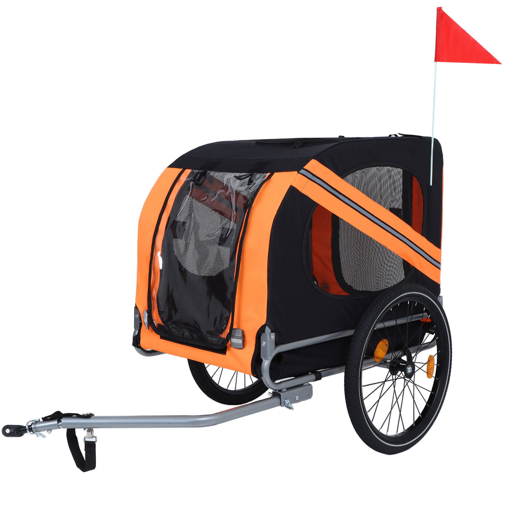 Large Folding Bike Trailer for Dogs – 66Lb Capacity All-Terrain Pet Carrier