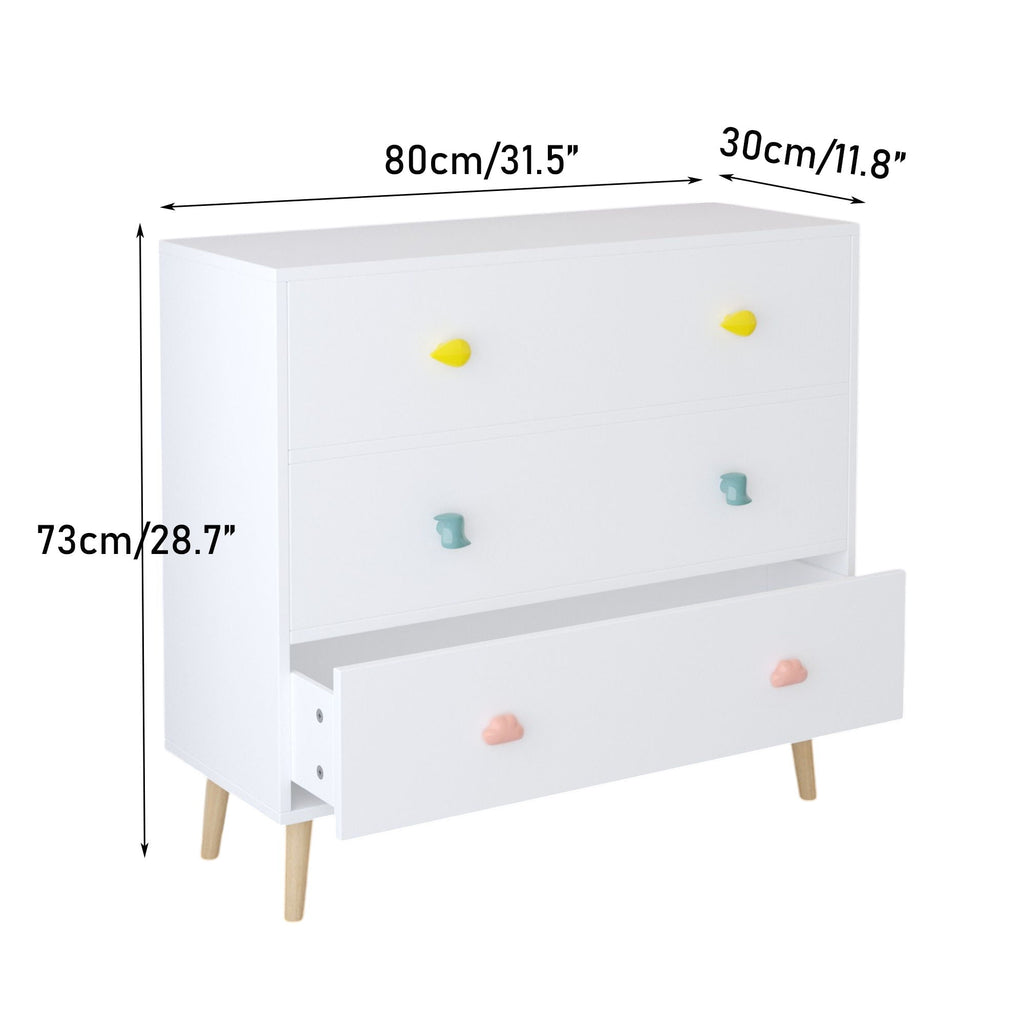 3 Drawer Dresser Storage Cabinet With Anti-Tip Safety