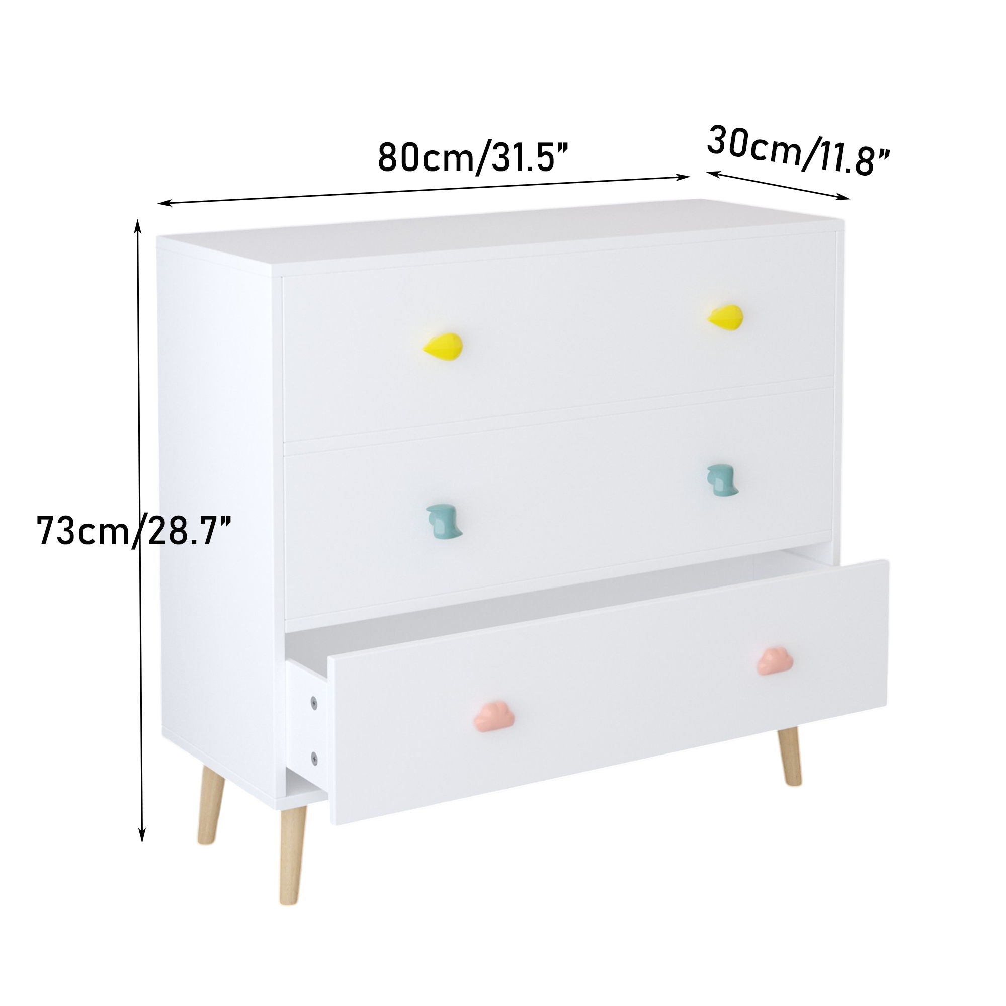 3 Drawer Dresser Storage Cabinet With Anti-Tip Safety