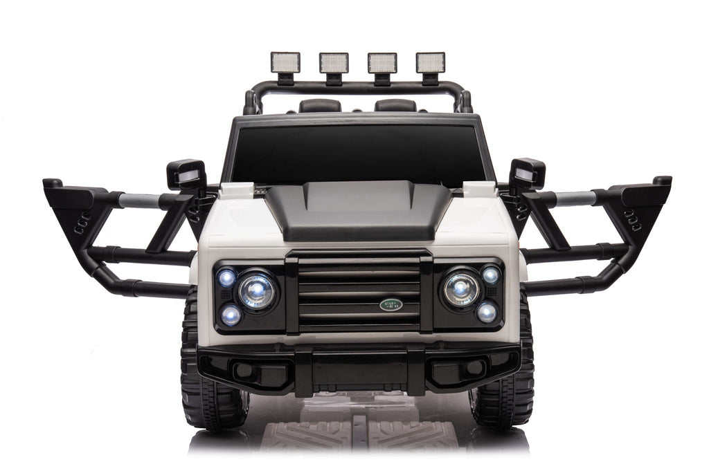 12V7A 30W*2 Four-Wheel Drive Seat One Button Start, Forward And Backward, High And Low Speed, Music, Front Light, Power Display, Two Doors Can Open, 2.4G R / C, Seat Belt Four Wheel Absorber