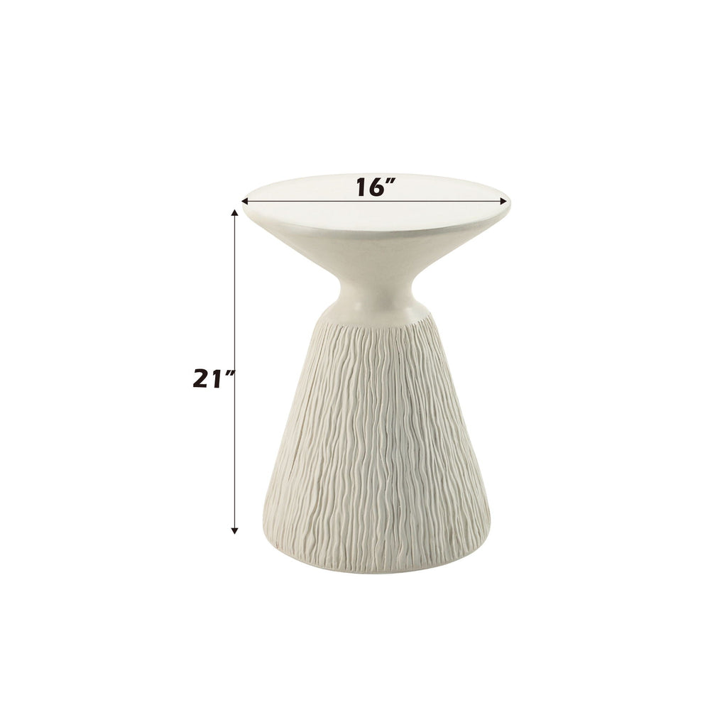Duane Fiber Concrete Accent Table - White