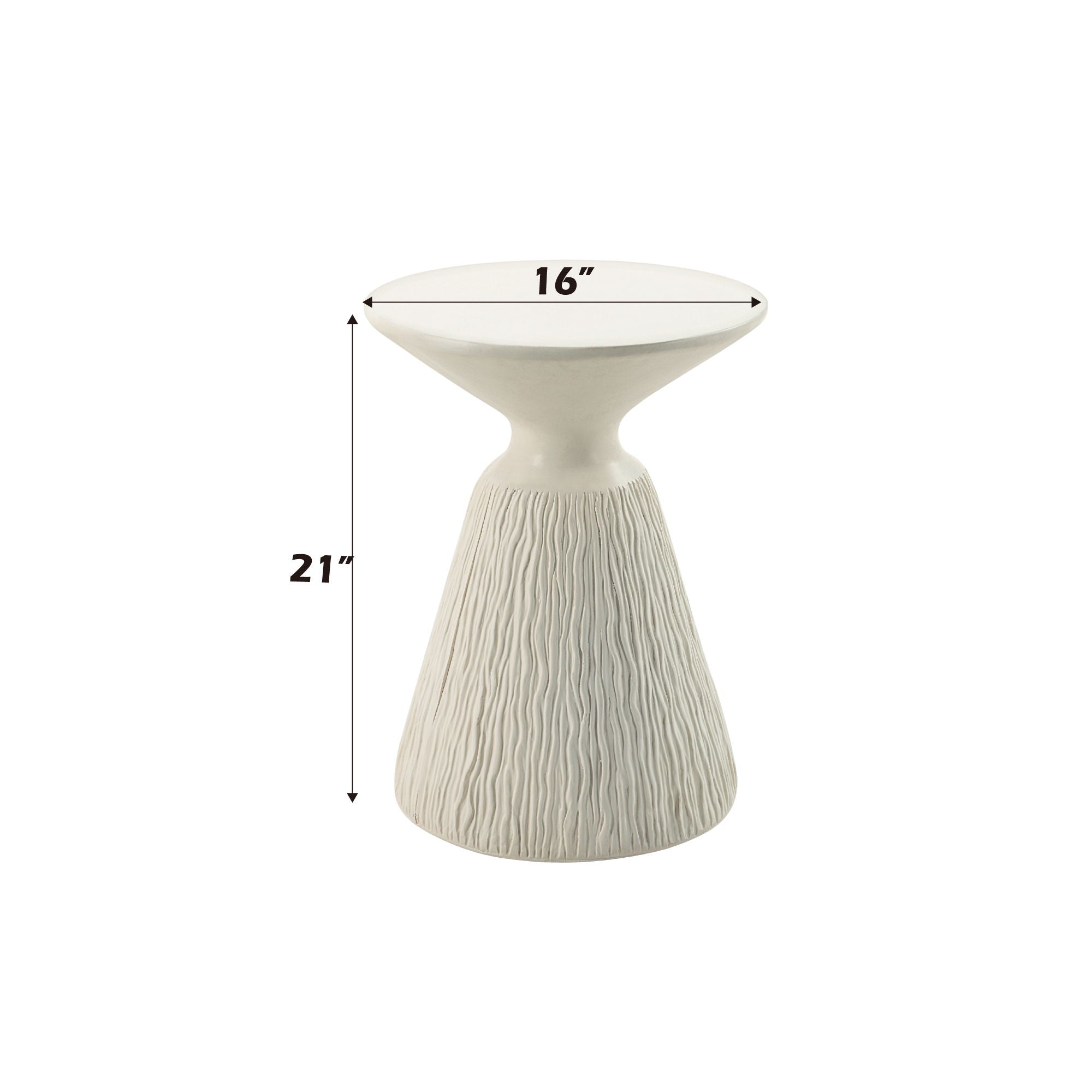 Duane Fiber Concrete Accent Table - White
