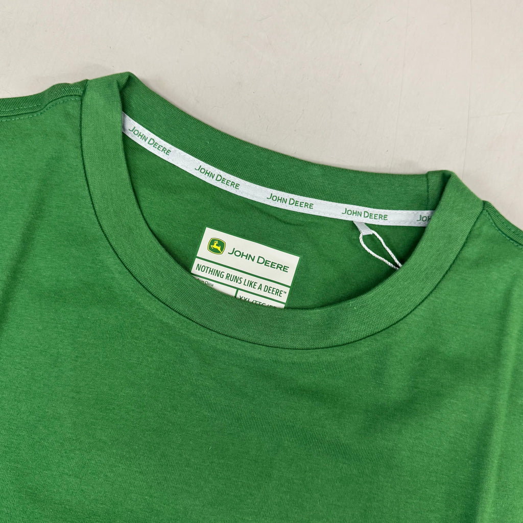 JOHN DEERE Embroidered Logo Short Sleeve Tee Shirt Men's Sz XXL Green 1896842
