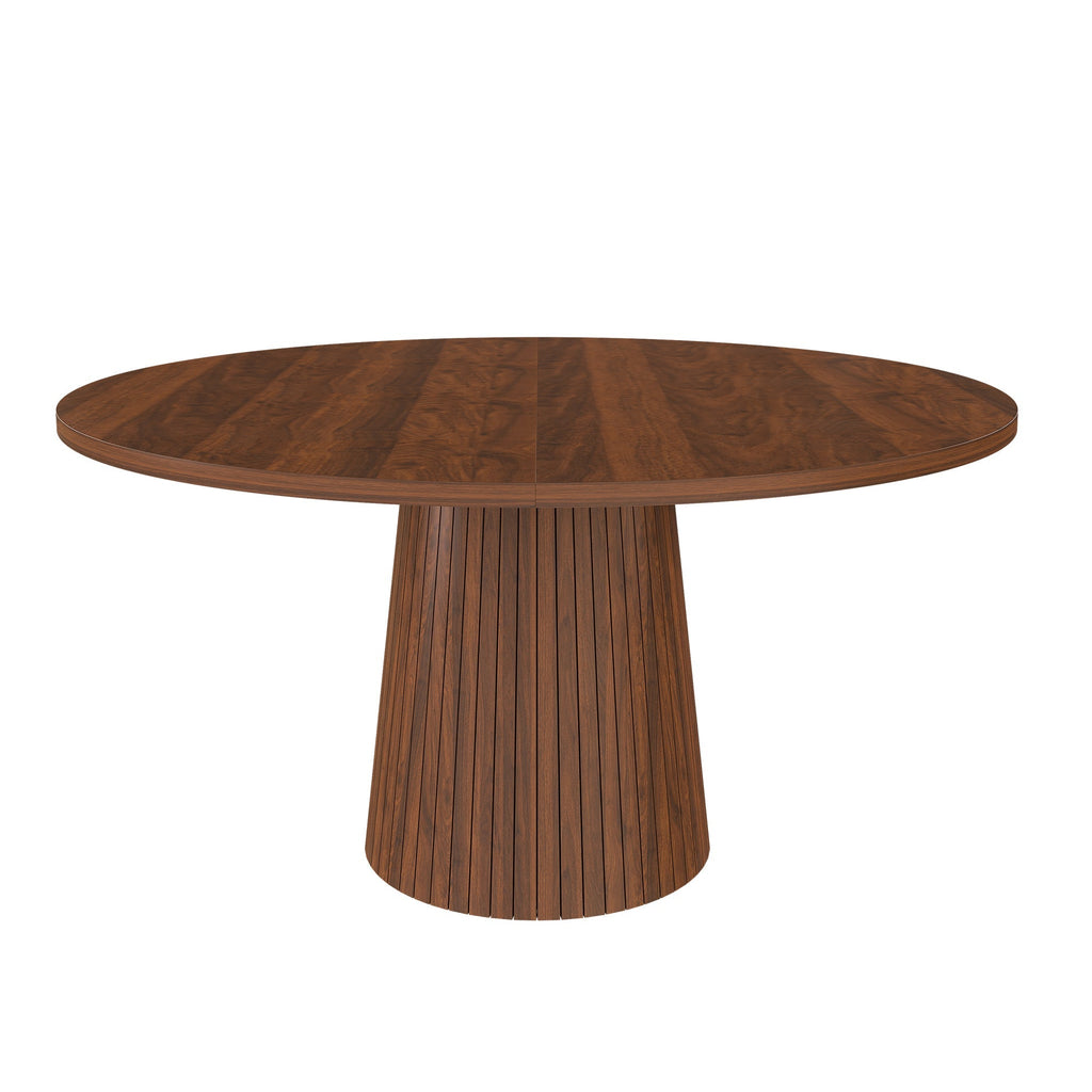 47 Inch Round MDF Dining Table for 4, Modern Farmhouse Style