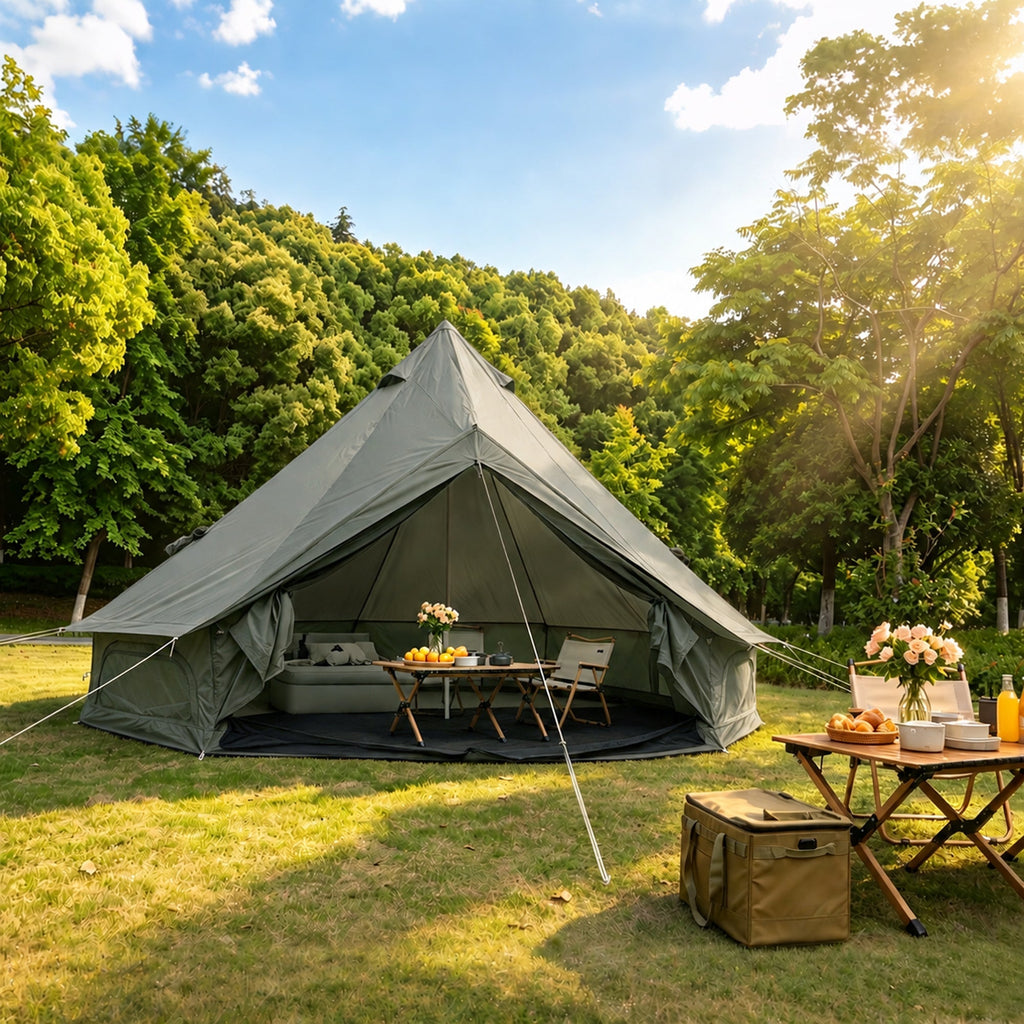 Oxford Bell Tent for Family Camping - Spacious 13.1ft Yurt with Stove Jack