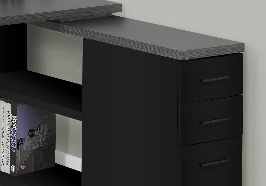 L-Shape Computer Desk with Storage Drawers