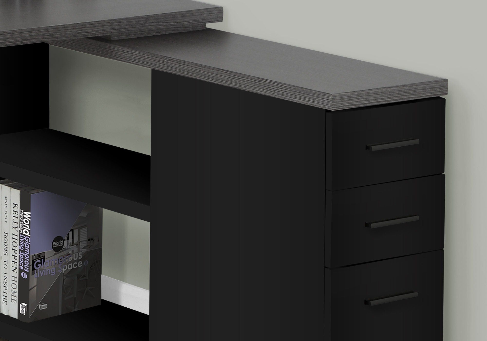 L-Shape Computer Desk with Storage Drawers