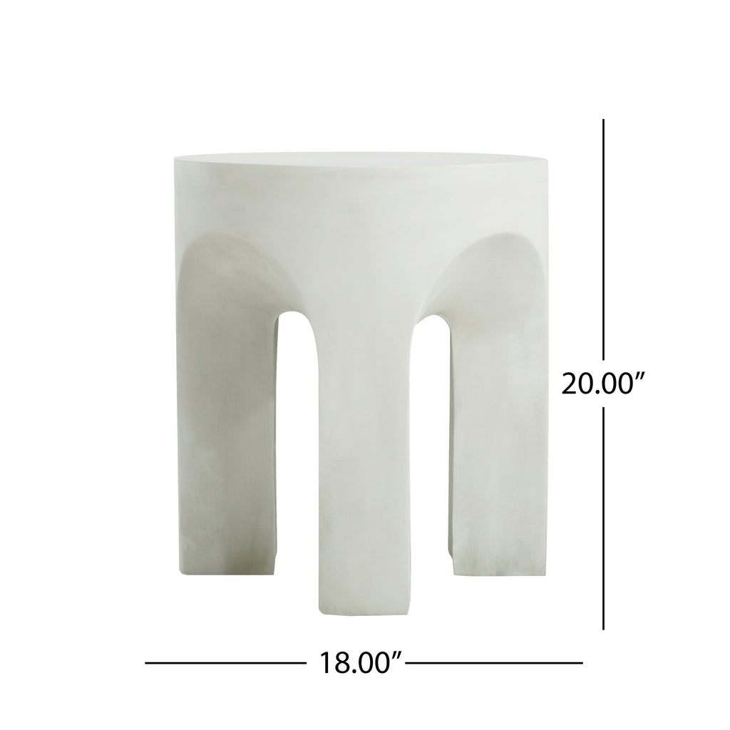 Outdoor MGO Round Top Side Table in Antique White