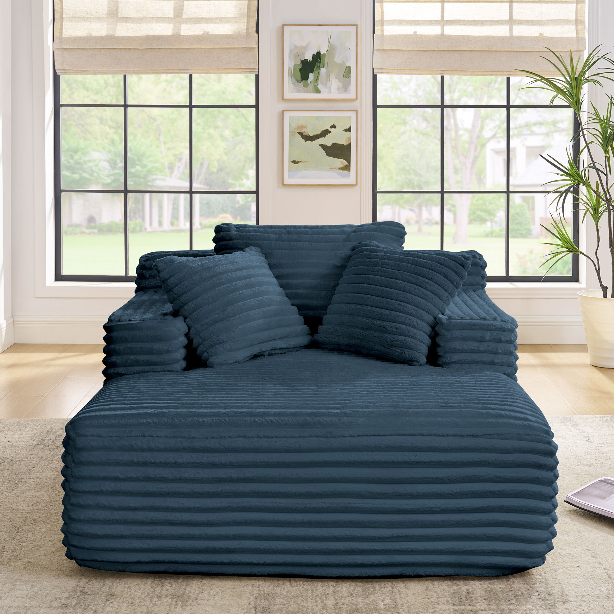 Chaise Lounge Sofa Bed With Deep Seat For Living Room