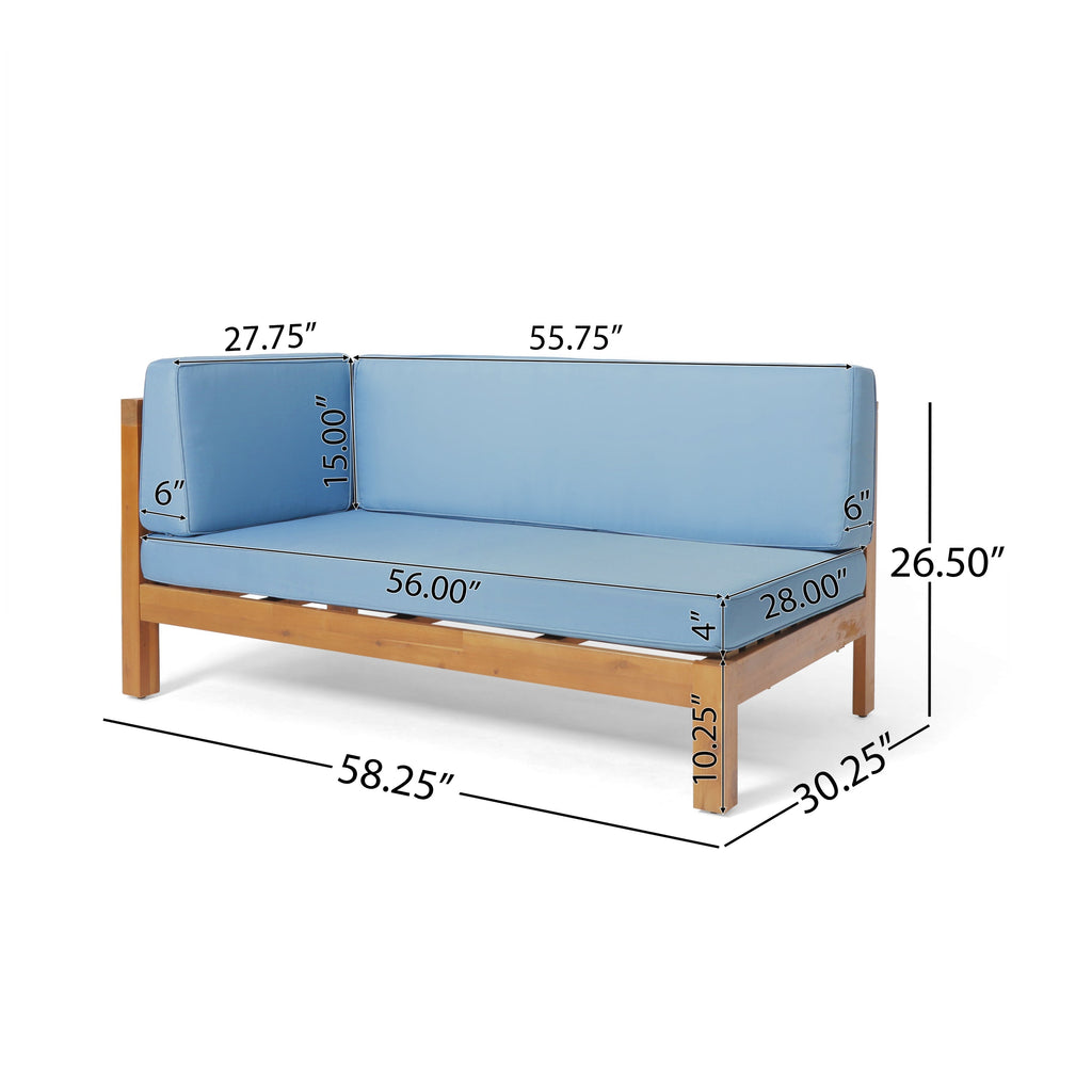 Brava X-Back 4-Piece Sofa Set, Blue