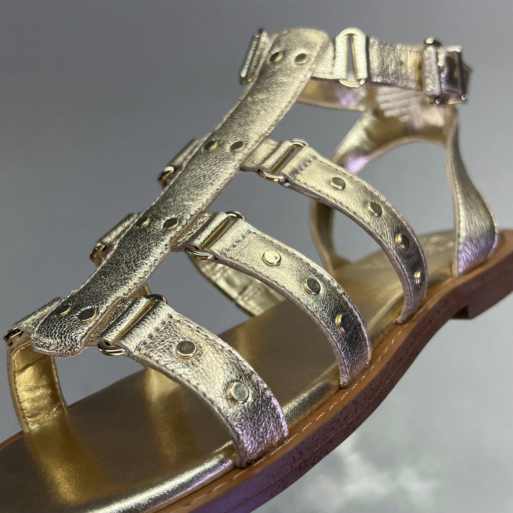 VINCE CAMUTO Leather Studded Gladiator Sandals Women's Sz 10M Egyptian Gold