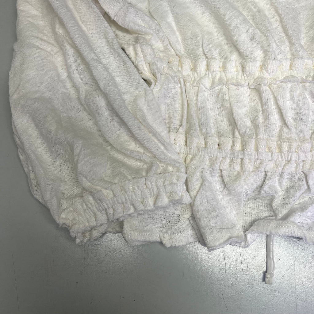 FREE PEOPLE Breezy Beachy Cotton Linen Let's Go Blouse Women's Sz XS Ivory