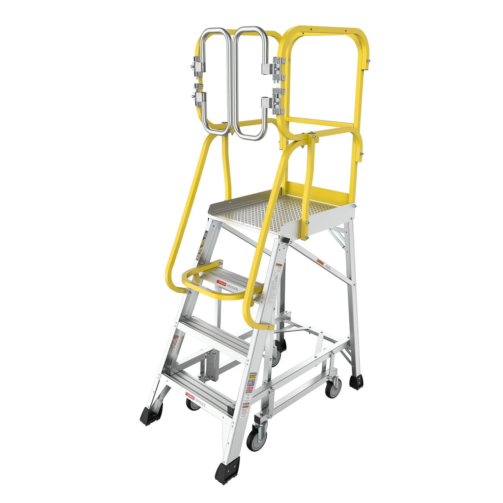 Heavy Duty Aluminum Rolling Platform Ladder with Steps