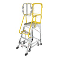Heavy Duty Aluminum Rolling Platform Ladder with Steps