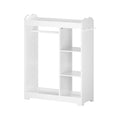 Dress Up Storage With Mirror and Hooks, Clothes Rack With Hanging Rod