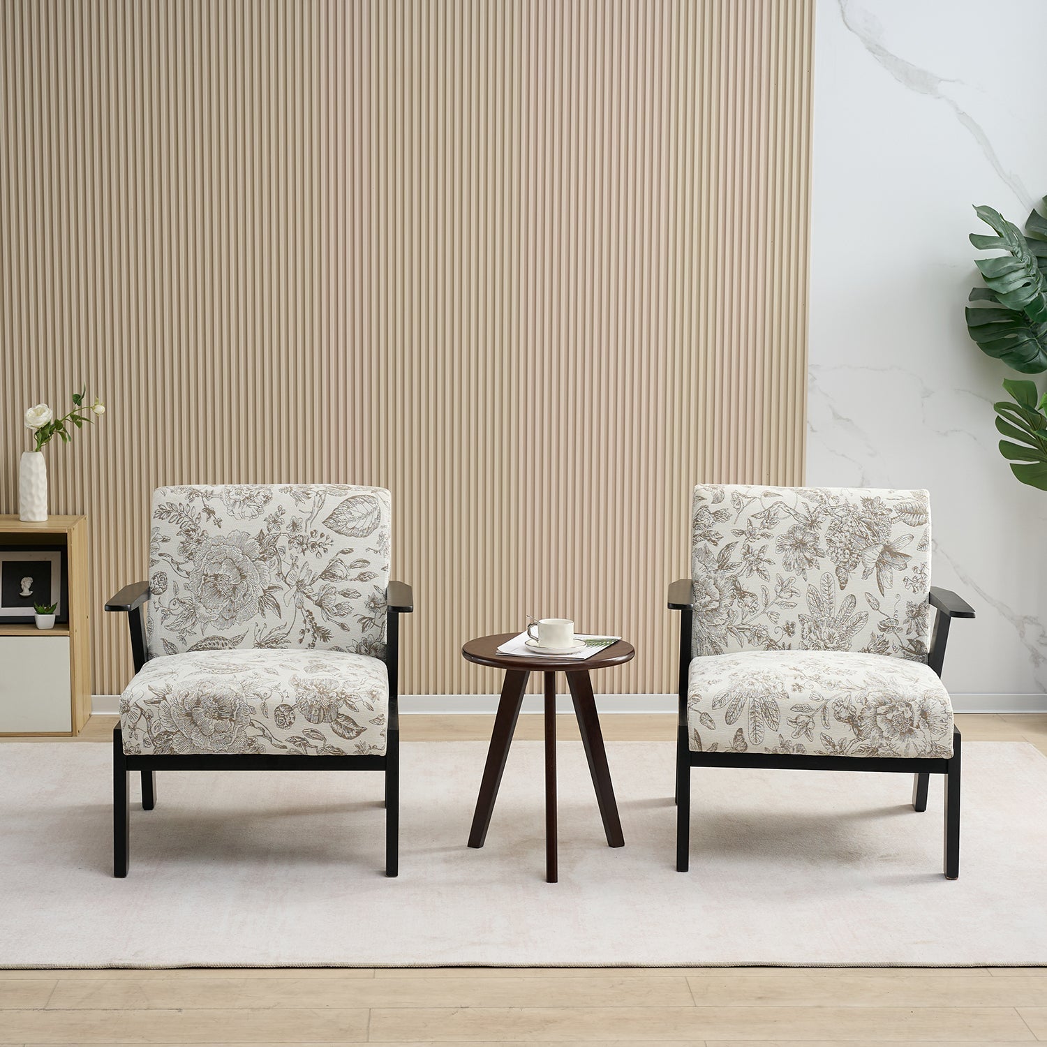 Mid-Century Modern Lounge Armchair - Seat Cushion (Beige + Grey)