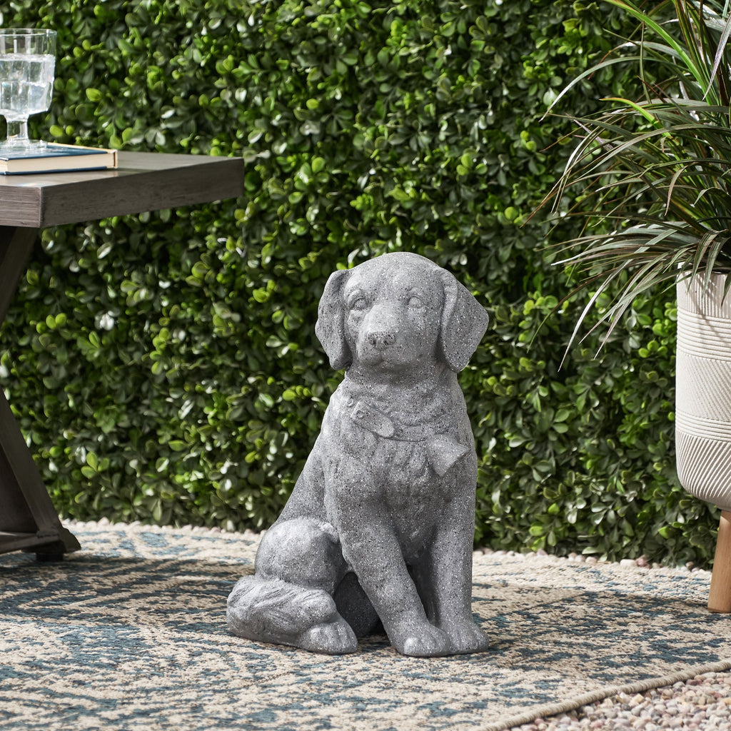 MGO Dog Statue, Outdoor Stone Gray