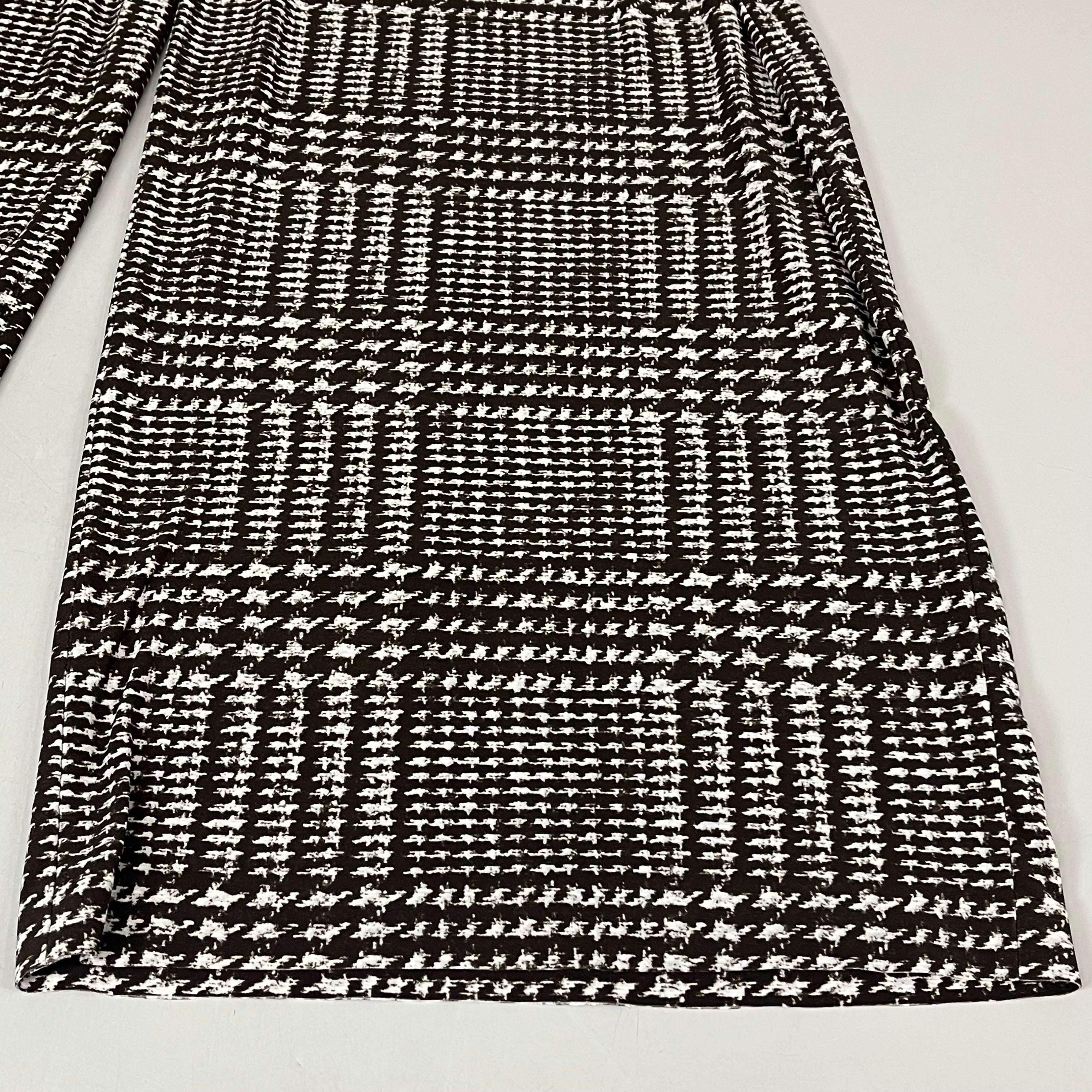 NORMA KAMALI High Waist Pleat Pant Women's Sz XL/38 Chocolate Glenn Plaid Tweed