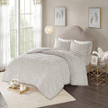 King/Cal King Tufted Cotton Chenille Medallion Duvet Cover Set