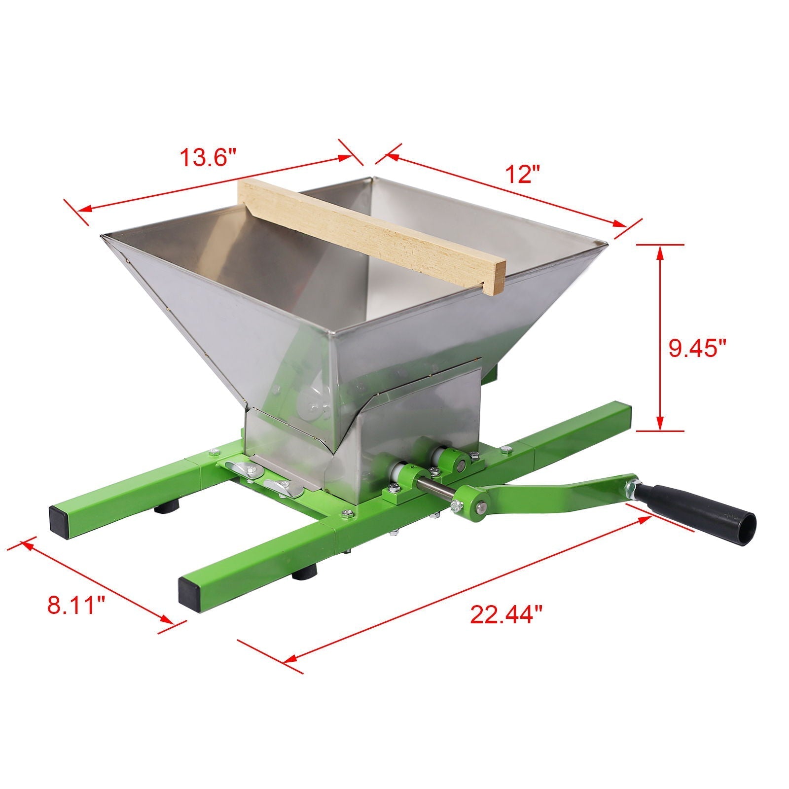 Portable 7L Manual Juicer Grinder For Hard Fruits - Green
