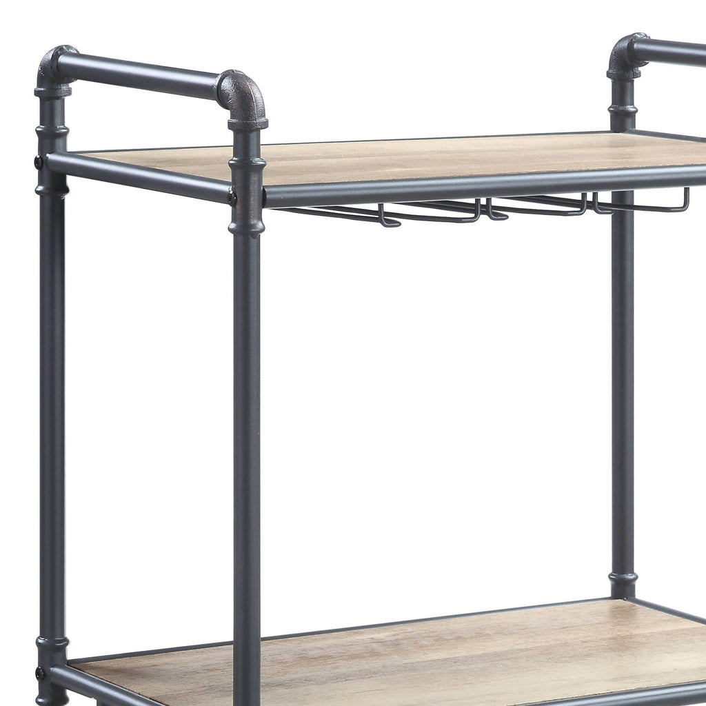 Brantley Wine Rack - Gray / Oak
