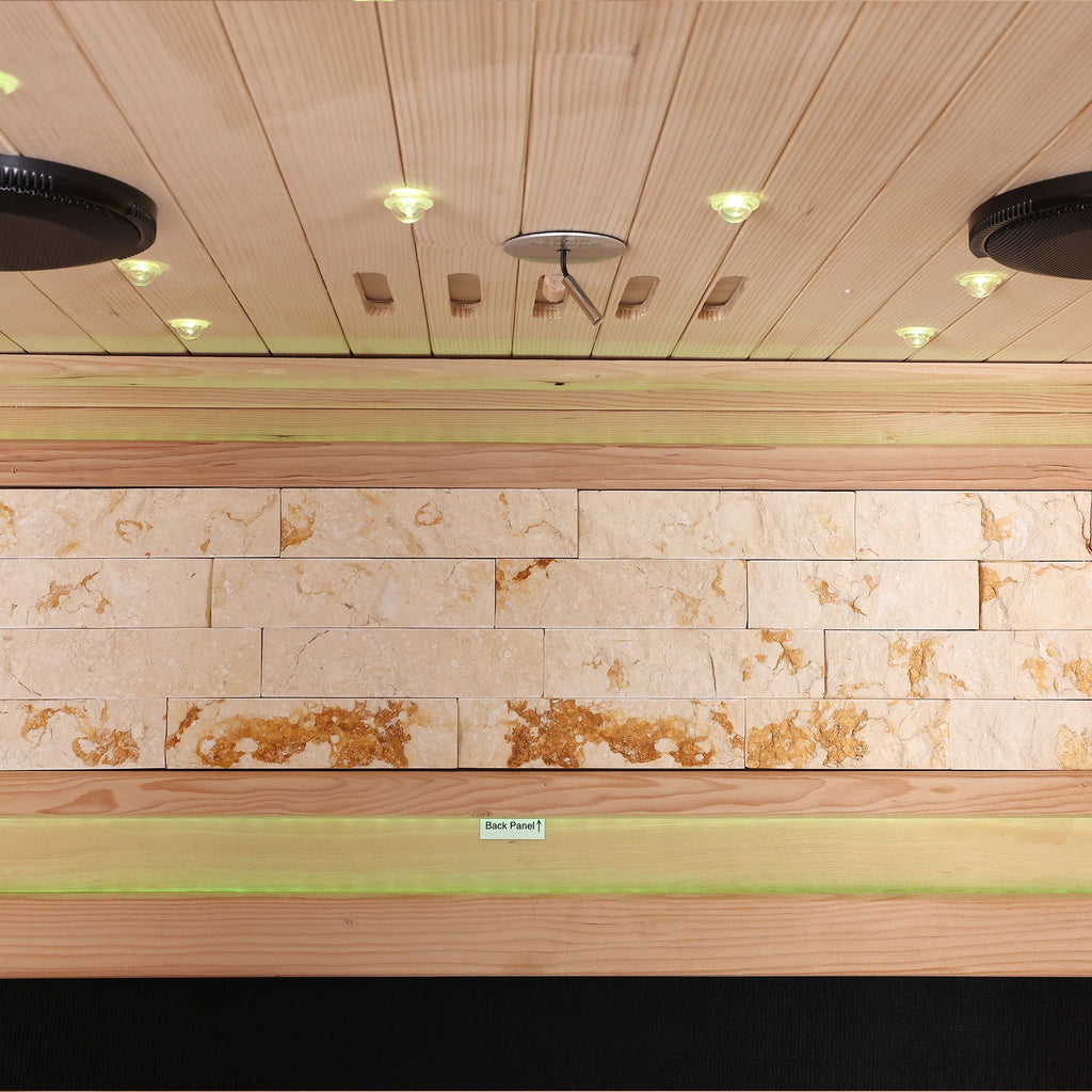 Single Person Sauna Room With LED Lighting, Epoxy Heating Plates, And Compact Design - American White Oak