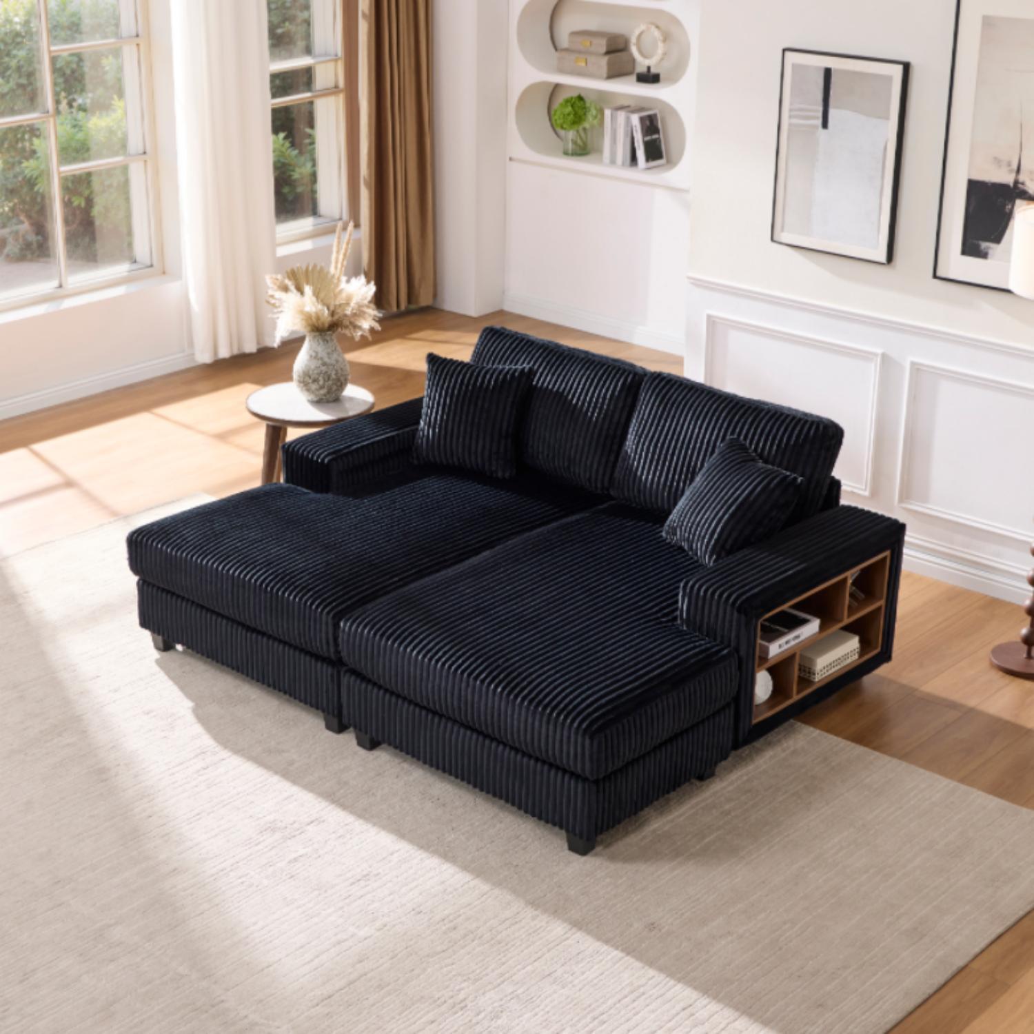 Convertible Sectional Sofa, Sleeper Oversized Living Room Lounge