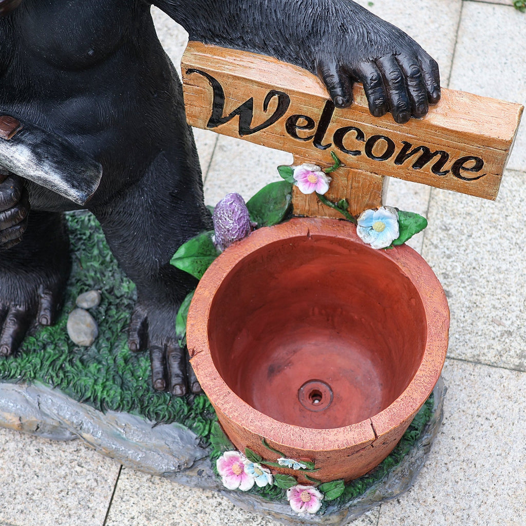 Outdoor Garden Sculpture Chimpanzee Flower Pot Planter