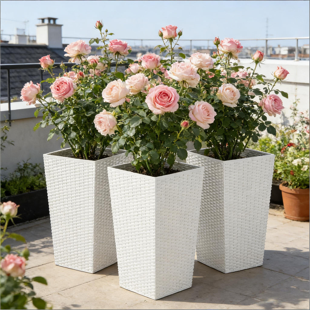 Spacious Plant Pots, Plants Box Set of 3, Tall Planters Box