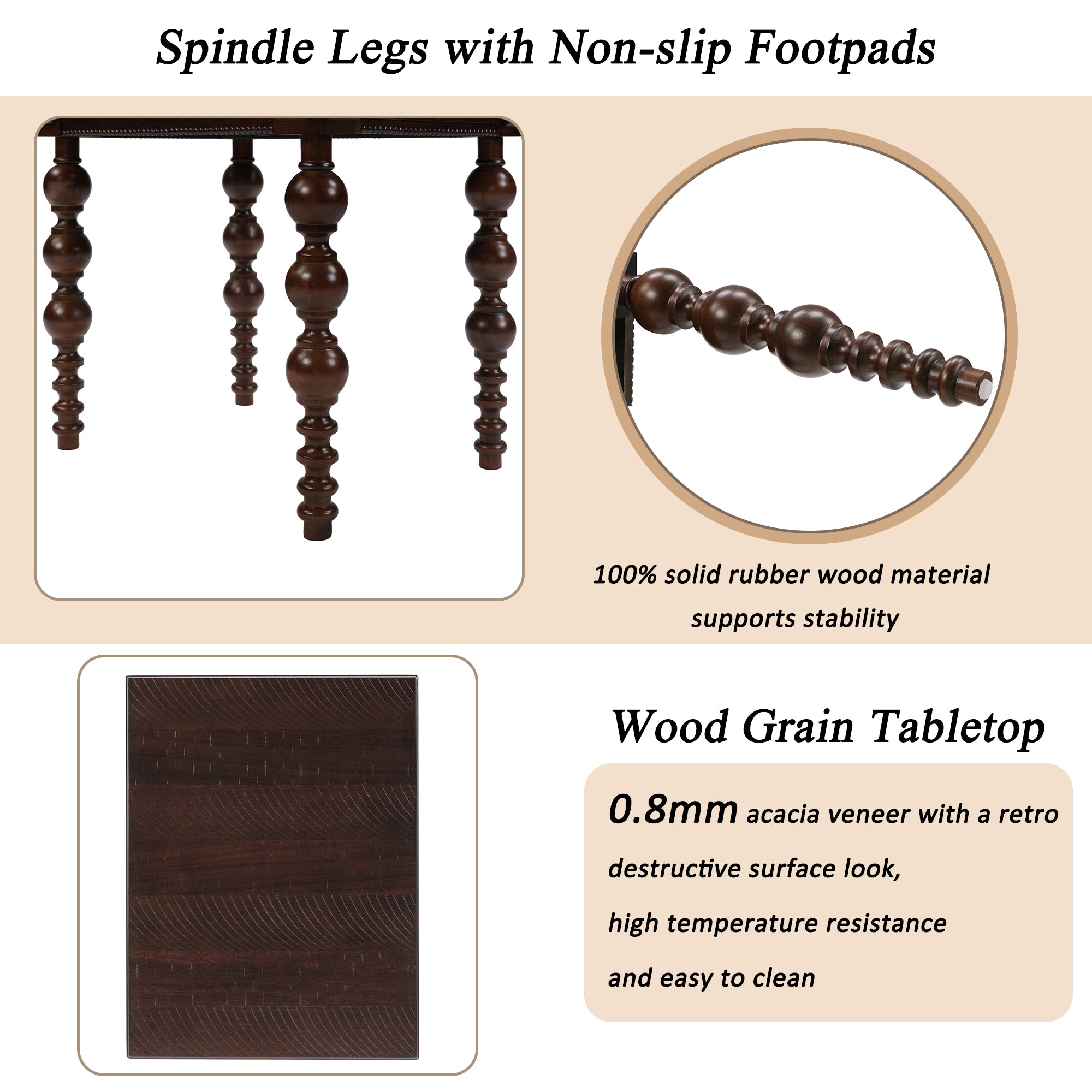 Solid Wood End Table with Drawer in Espresso Finish