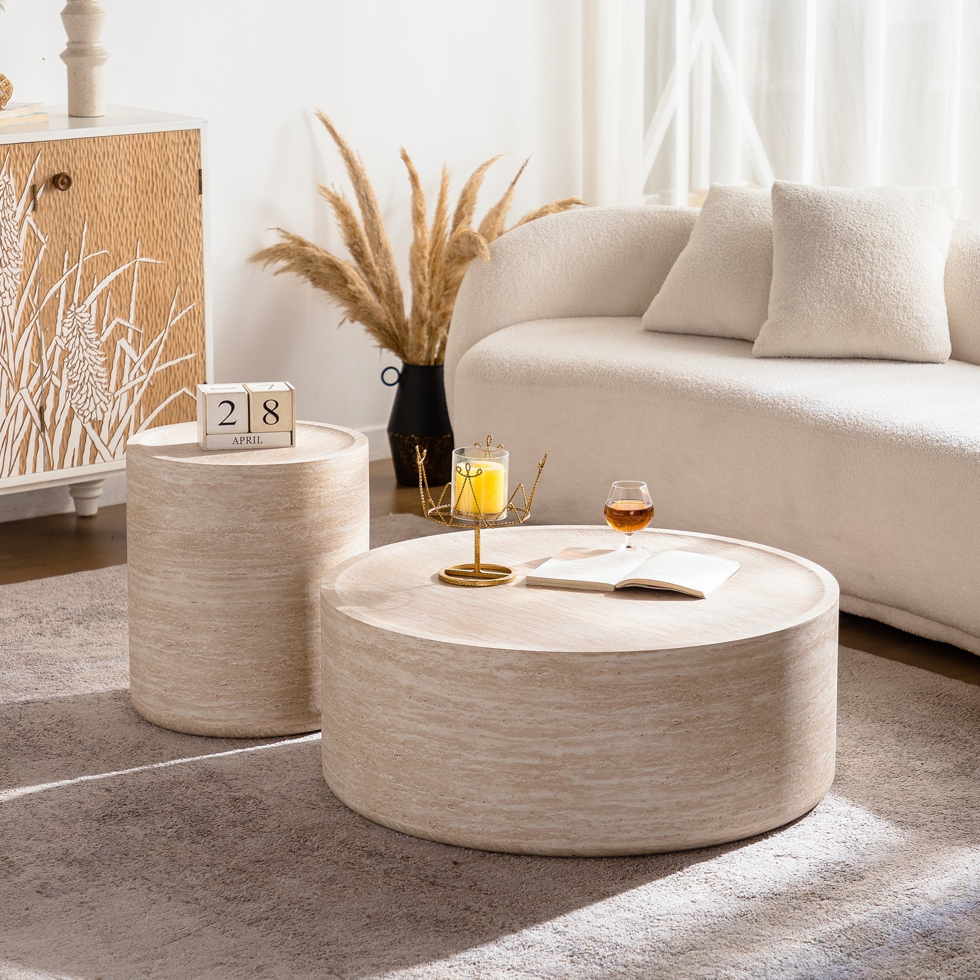 31.5'' Round Coffee Table with Mars Pattern