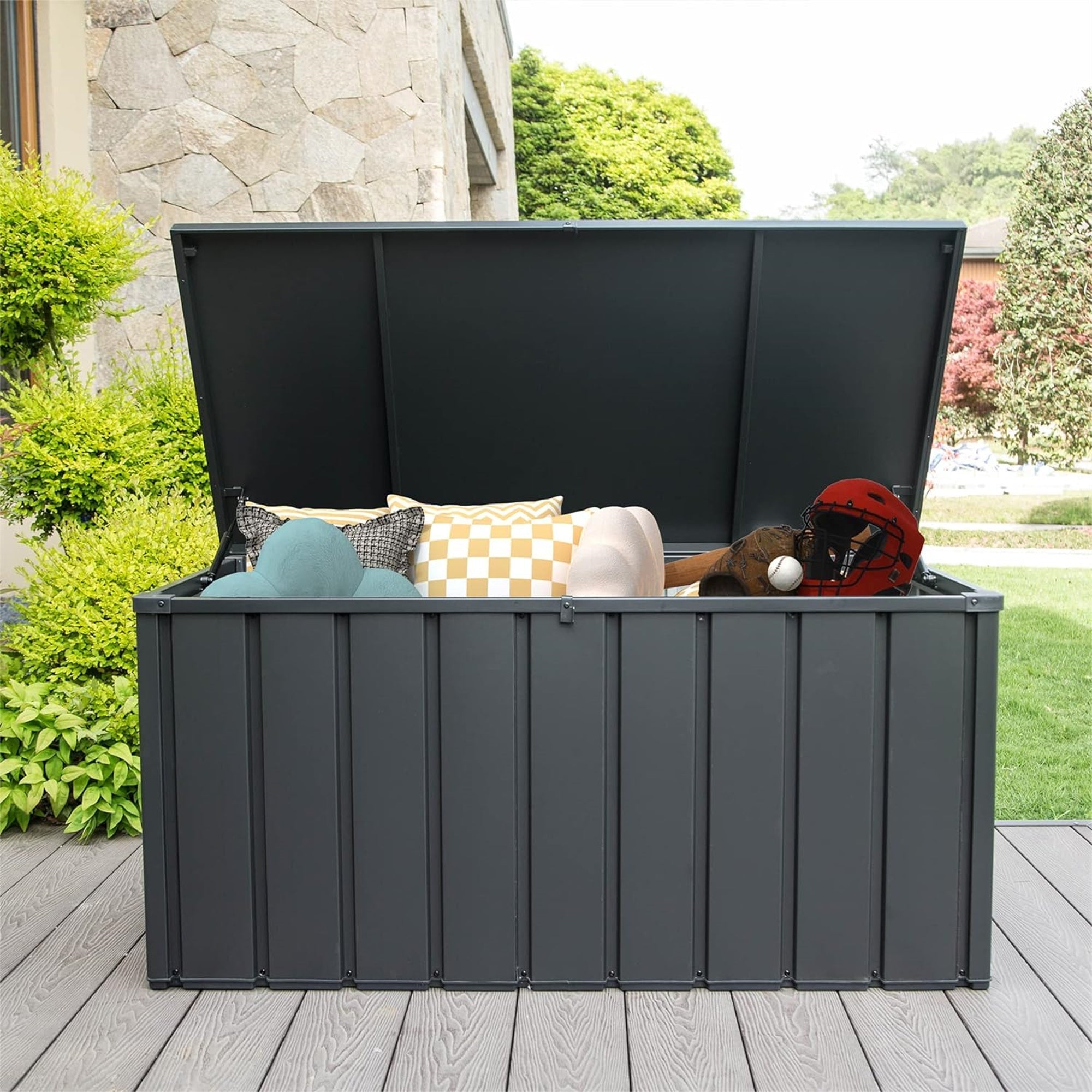 120 Gallon Outdoor Storage Deck Box Waterproof