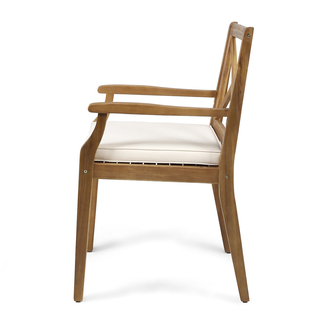 Perla Dining Chair 2-Piece Set with Cream Cushions