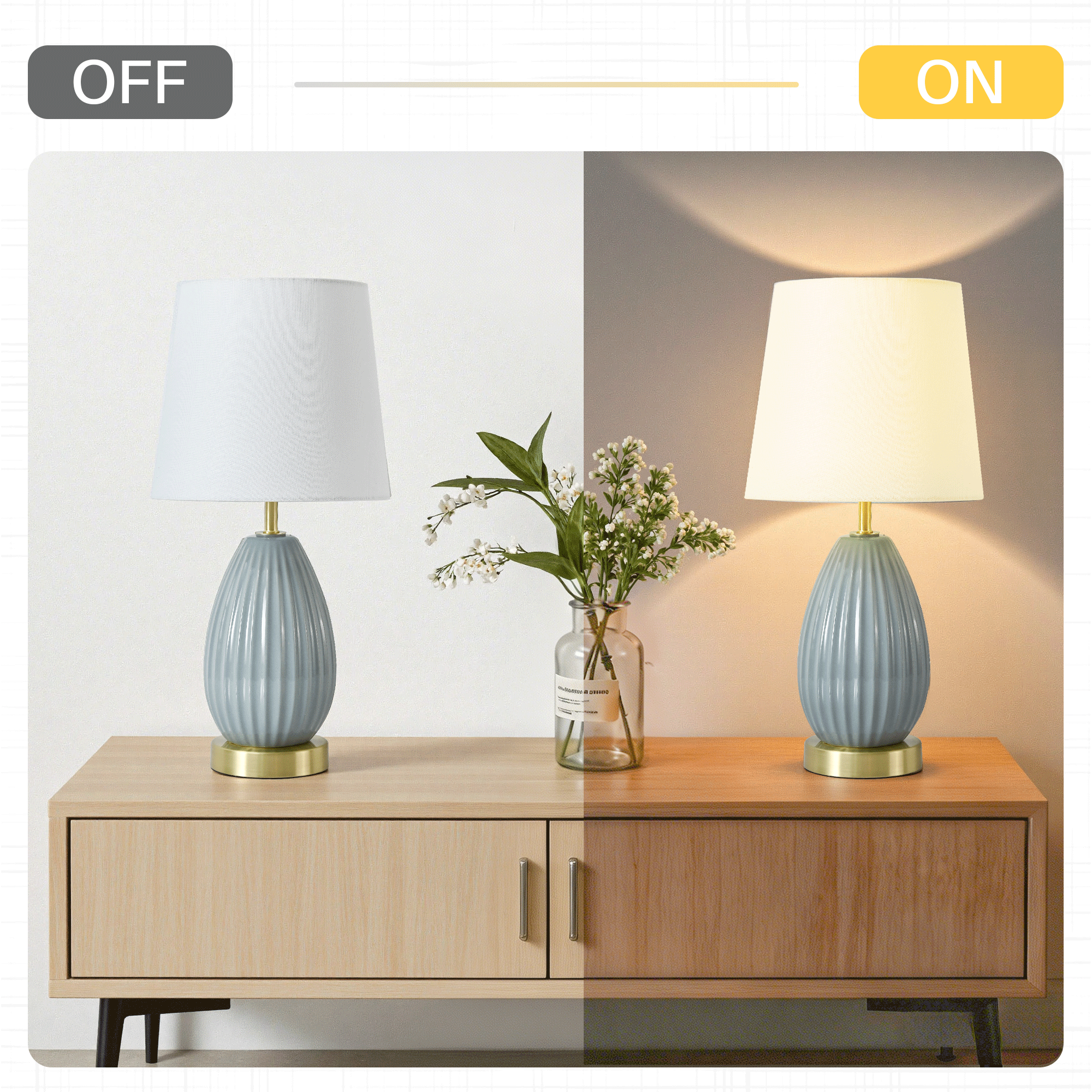 18-Inch Table Lamp Set of 2 with E26 Socket