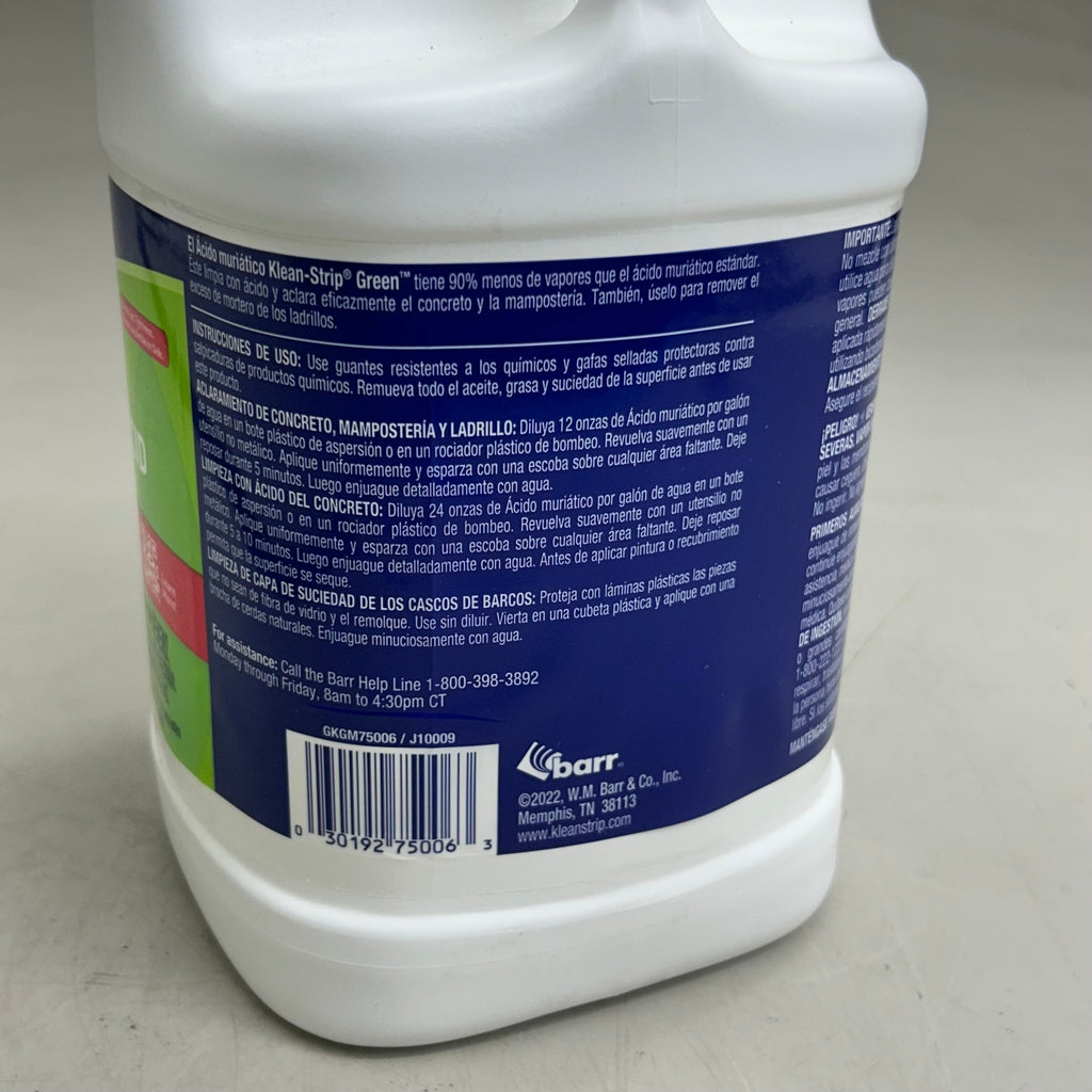 ZA@ KLEAN STRIP Muriatic Acid *Etches Concrete* 1 Gallon GKGM75006