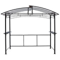 Grill Gazebo 8X5Ft, Outdoor Patio Canopy, Bbq Shelter With Steel Hardtop And Side Shelves - Black