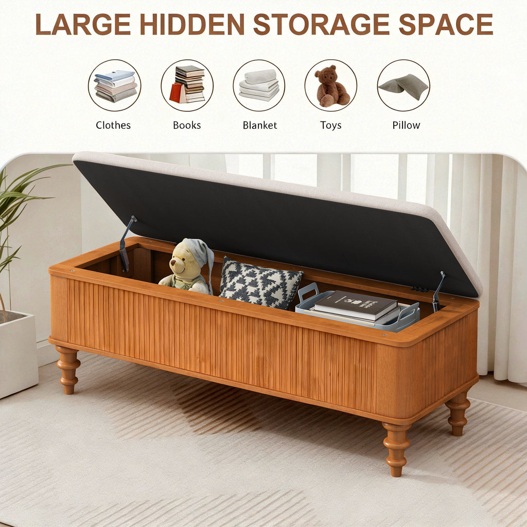 50.8-Inch Multi-Functional Storage Ottoman Bench