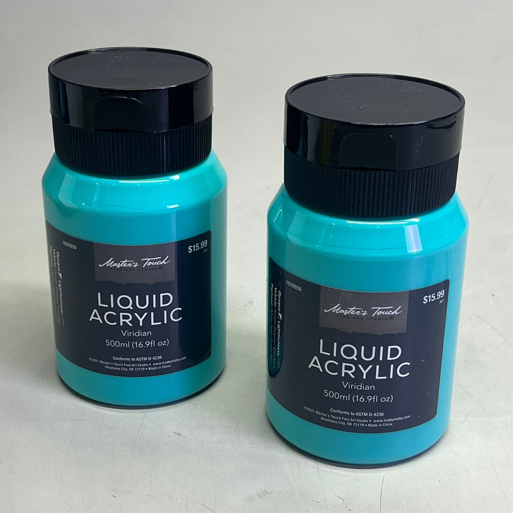 MASTERS TOUCH (2 PACK) Liquid Acrylic Artist Paint 16.9 oz Viridian 1820950