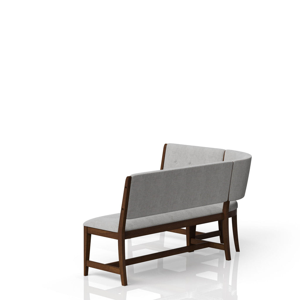 Curved Dining Bench Upholstered Curved Bench - Beige