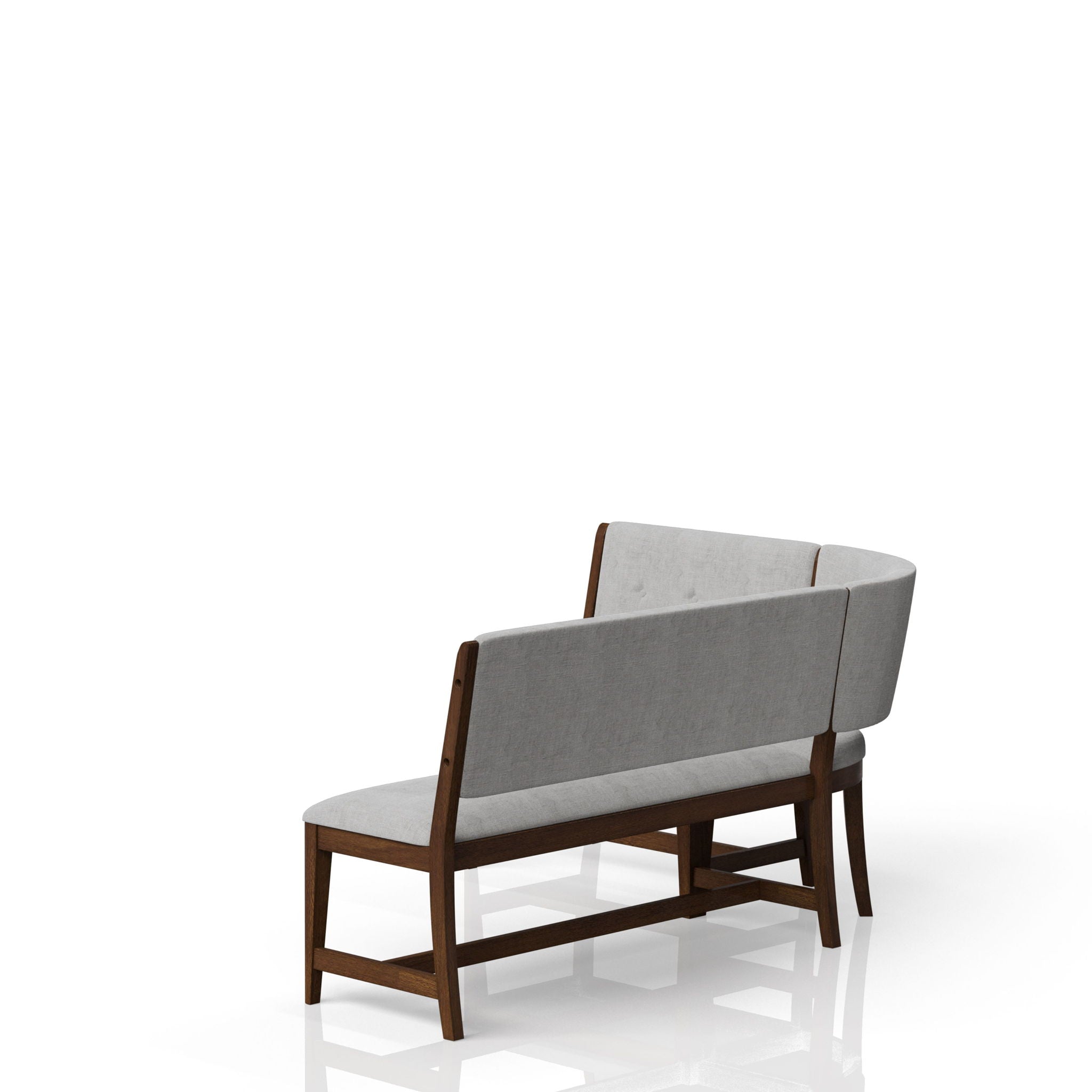 Curved Dining Bench Upholstered Curved Bench - Beige