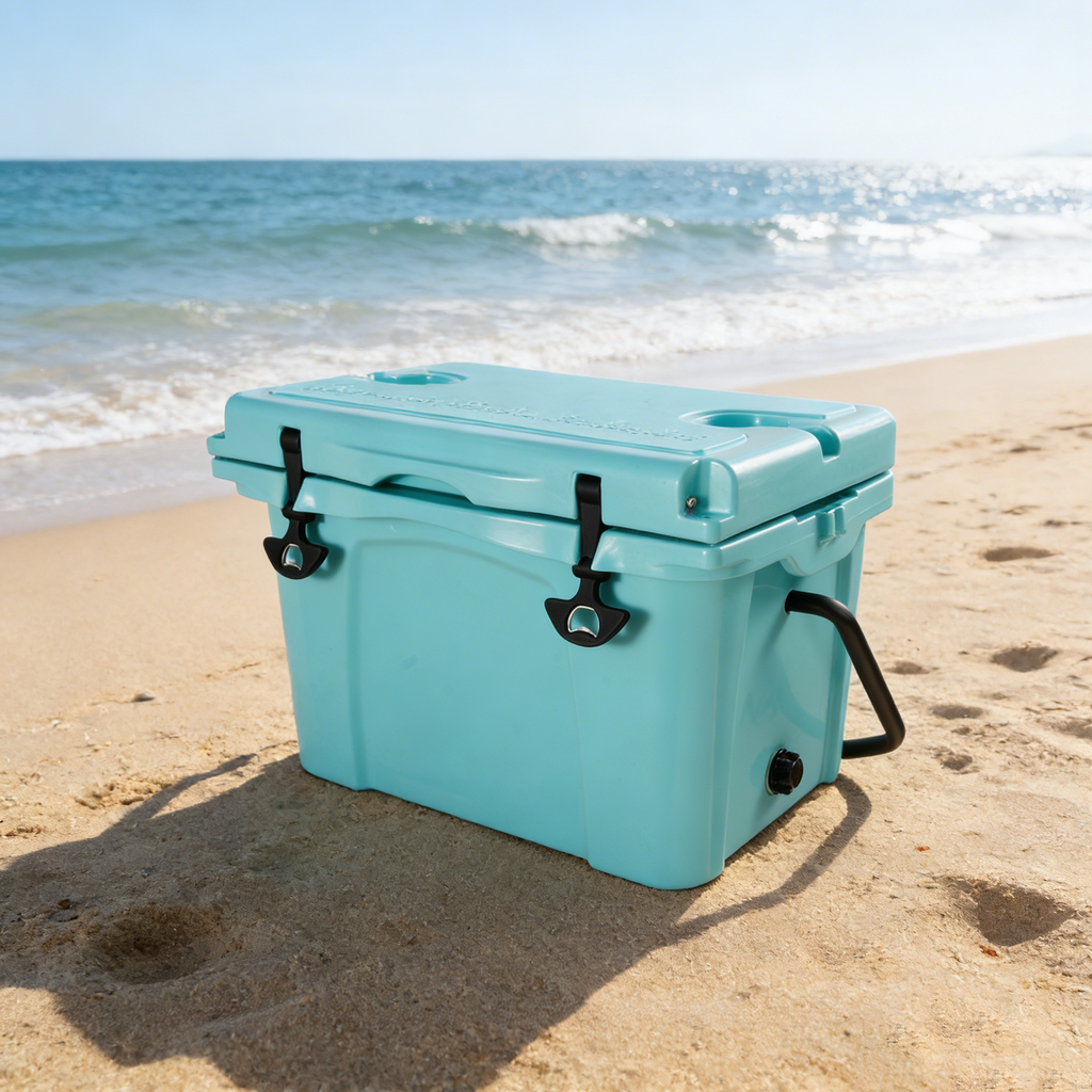 25QT Portable Cooler, Insulated Hard Cooler with Bottle Opener and Cup Holder