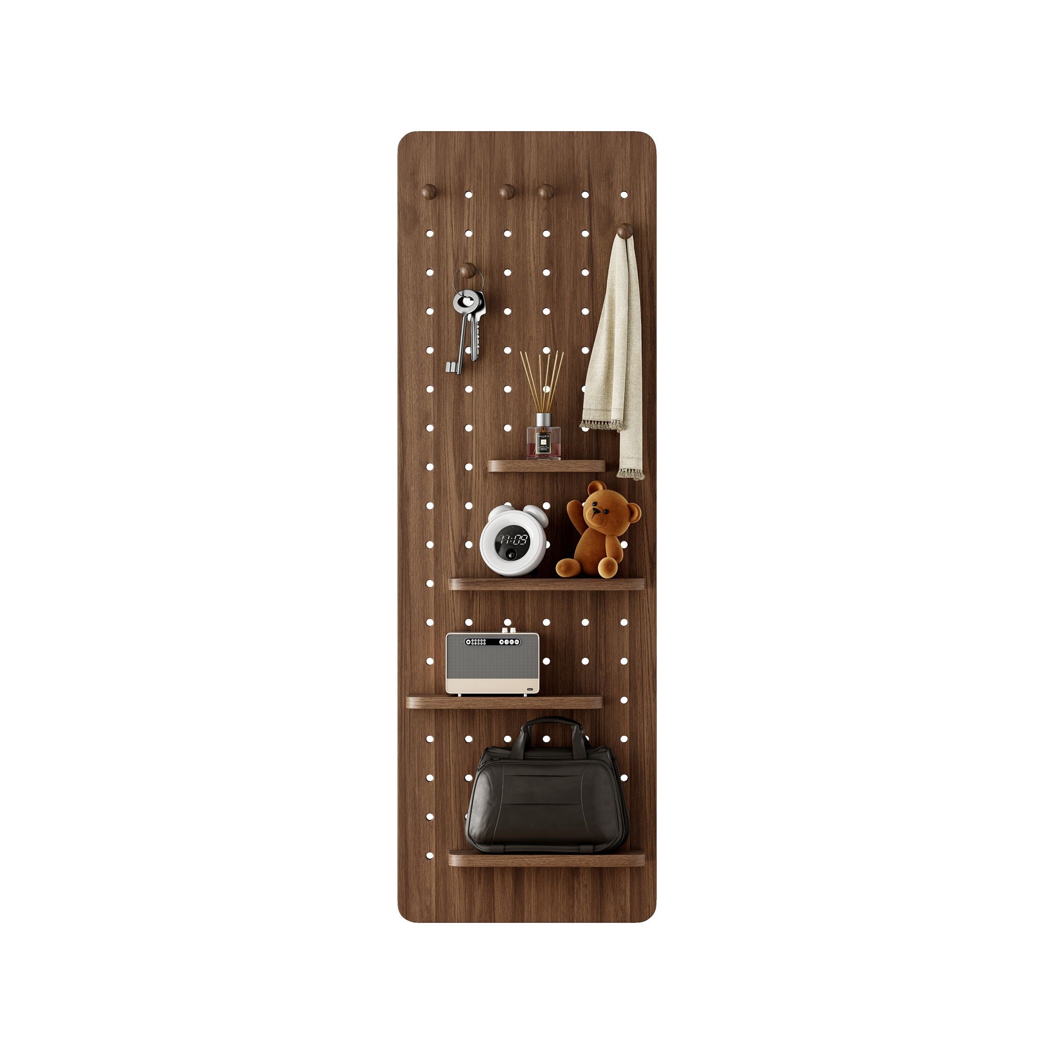 Wall Mounted Full Length Mirror With Shelf And Hook