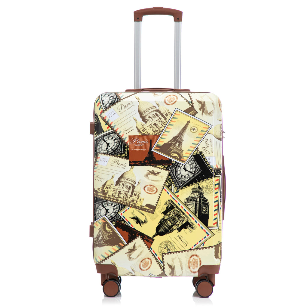 3-Piece PC Spinner Wheel Luggage Set with Printed Pattern